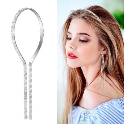 Bentita coronita cu strasuri lungi tip cercei