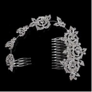 Coronita de par cu cristale si piepteni laterali