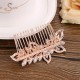 Accesoriu par agrafa tip pieptene cu flori si frunze din cristale si perle Accesoriu par agrafa tip pieptene cu flori si frunze din cristale si perle