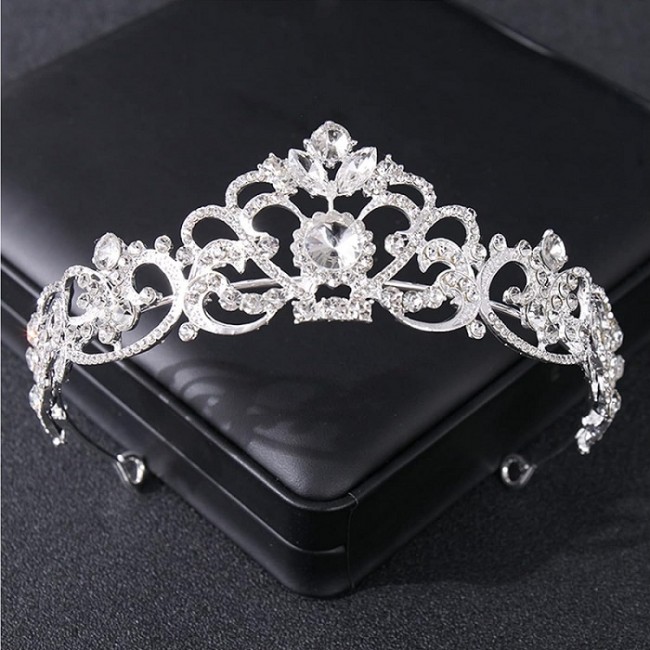 Diadema Coronita cu diamante de zirconiu cubic Imperial Diadema Coronita cu diamante de zirconiu cubic Imperial