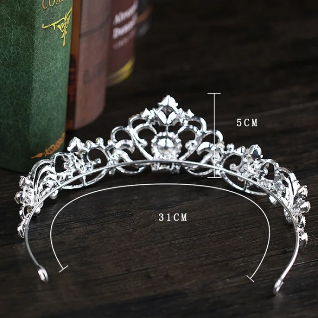 Diadema Coronita cu diamante de zirconiu cubic Imperial Diadema Coronita cu diamante de zirconiu cubic Imperial