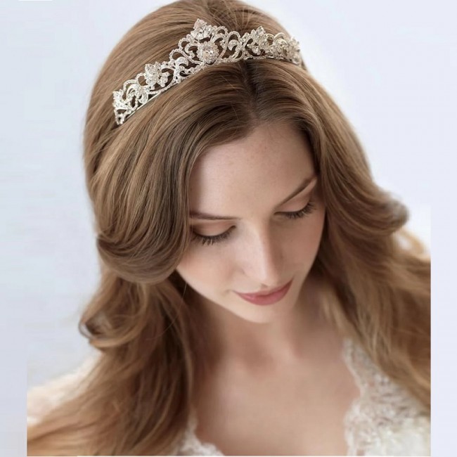 Diadema Coronita cu diamante de zirconiu cubic Imperial Diadema Coronita cu diamante de zirconiu cubic Imperial