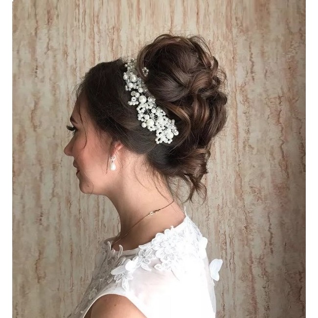 Diadema modelatoare cu perle Delia