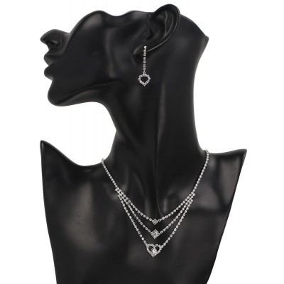 Set Colier si Cercei Elegant cu Inimioara Set Colier si Cercei Elegant cu Inimioara