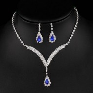 Set Colier si Cercei Sapphire Lady Crystals