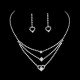 Set Colier si Cercei Elegant cu Inimioara Set Colier si Cercei Elegant cu Inimioara