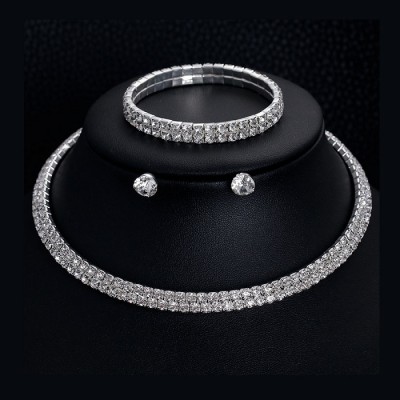 Set Colier Cercei si Bratara Glamorous  Set Colier Cercei si Bratara Glamorous