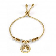 Bratara aurie reglabila din inox cu charm copacul vietii