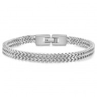 Bratara din inox lant cu doua straturi