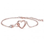 Bratara ajustabila cu charmuri inima si infinit