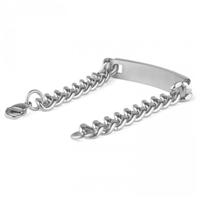 Bratara inox pentru barbati cu zale si placuta Bratara inox pentru barbati cu zale si placuta