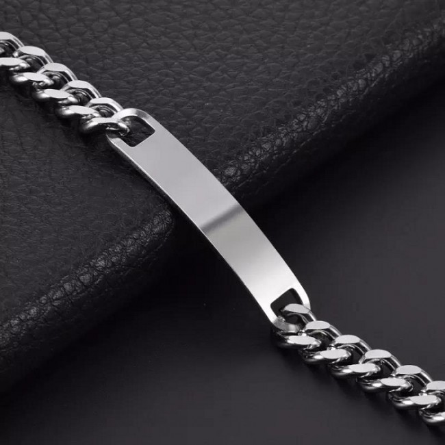 Bratara inox pentru barbati cu zale si placuta Bratara inox pentru barbati cu zale si placuta