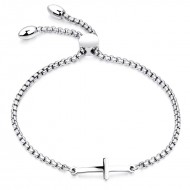 Bratara inox reglabila cu talisman cruce