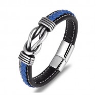 Bratara Milano piele naturala albastra