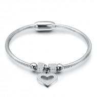 Bratara cu talisman inima Heart Charms din inox