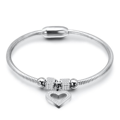 Bratara cu talisman inima Heart Charms din inox Bratara cu talisman inima Heart Charms din inox