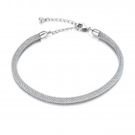 Bratara argint pentru Talismane snur gri