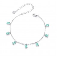 Bratara argint reglabila cu cristale marine 