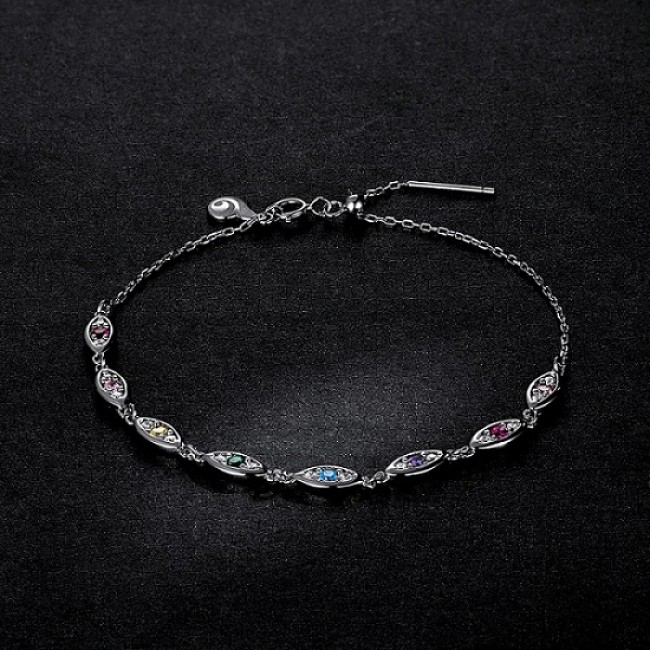 Bratara argint reglabila cu pietre multicolore