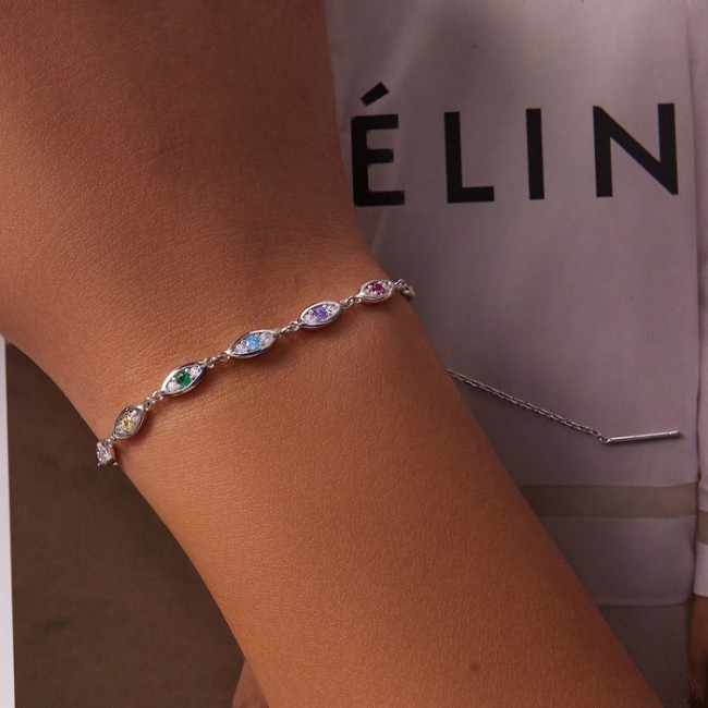 Bratara argint reglabila cu pietre multicolore