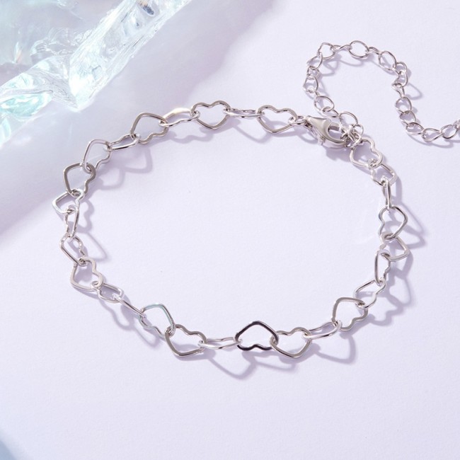 Bratara argint zale in forma de inima