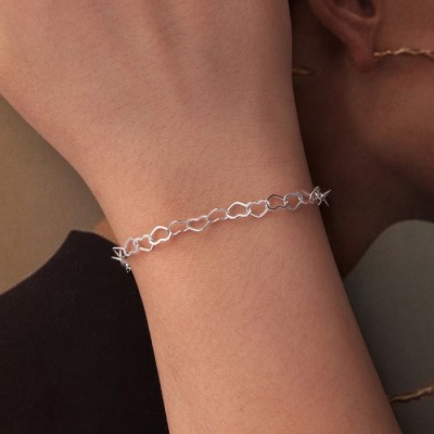 Bratara argint zale in forma de inima