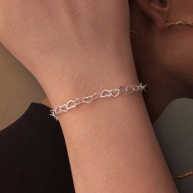 Bratara argint zale in forma de inima