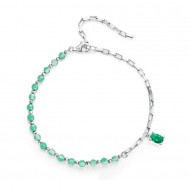 Bratara argint cristale verde smarald