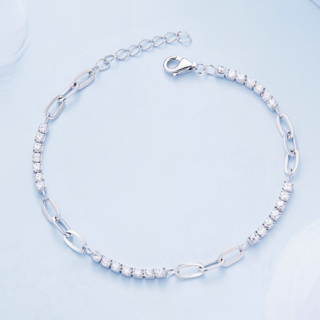 Bratara argint cu zale si zirconii