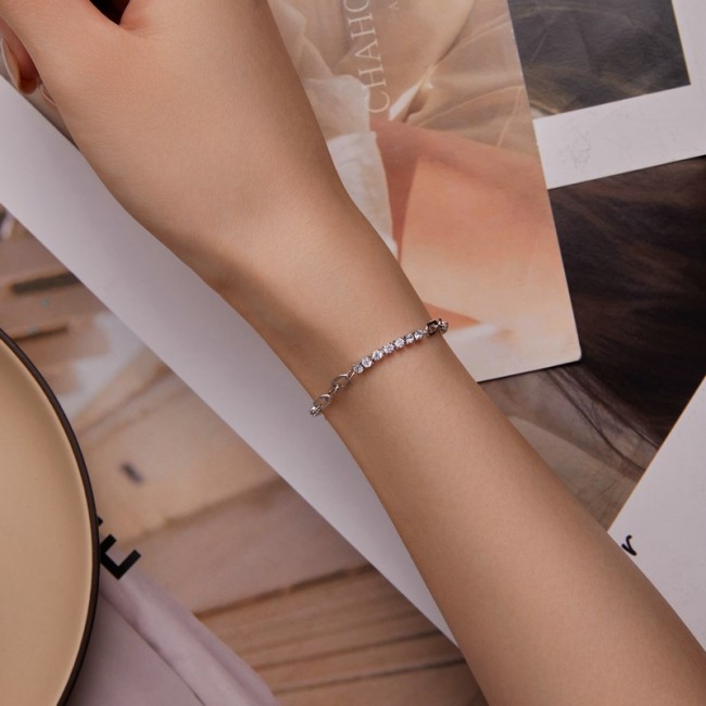 Bratara argint cu zale si zirconii