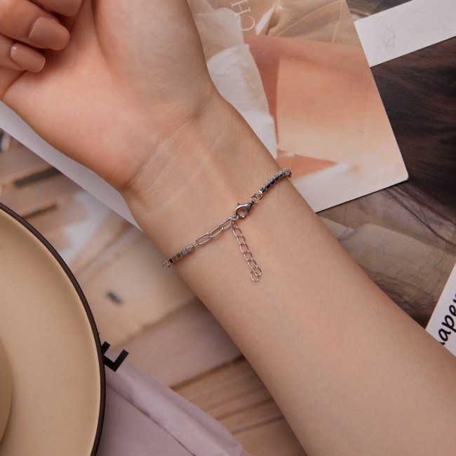 Bratara argint cu zale si zirconii