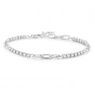 Bratara argint cu zale si zirconii