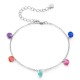 Bratara argint cu charmuri cristale colorate