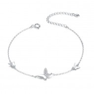 Bratara argint cu fluturasi