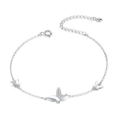 Bratara argint cu fluturasi