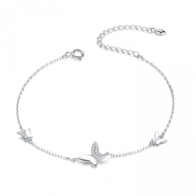 Bratara argint cu fluturasi