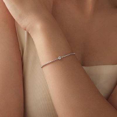 Bratara argint cu cristal stralucitor Moissanite