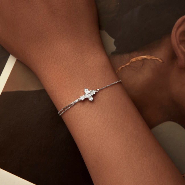 Bratara argint Cruce