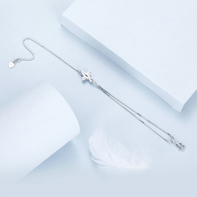 Bratara argint Cruce