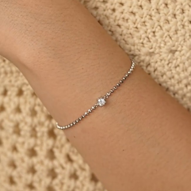 Bratara argint cu cristal stralucitor Moissanite