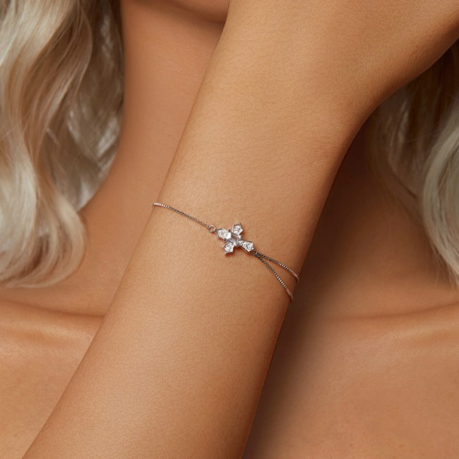 Bratara argint Cruce