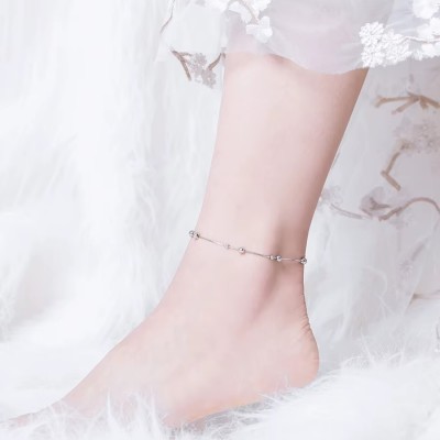 Bratara argint de picior cu bilute Bratara argint de picior cu bilute