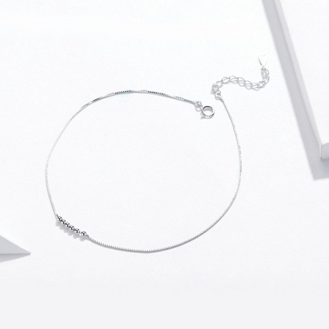 Bratara de glezna din argint cu 6 bilute