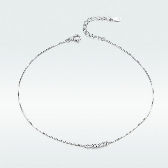 Bratara de glezna din argint cu 6 bilute