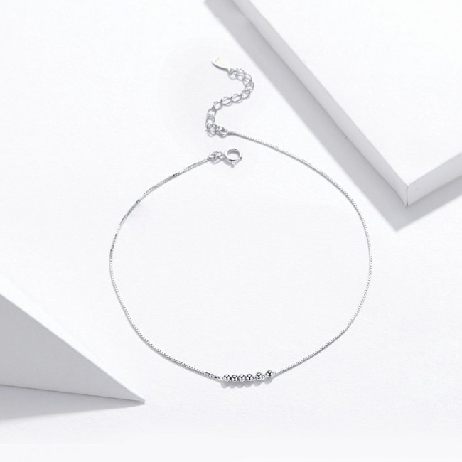 Bratara de glezna din argint cu 6 bilute