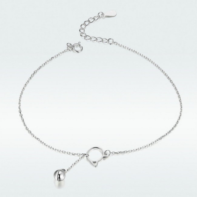 Bratara argint glezna Pisica cu charm sferic