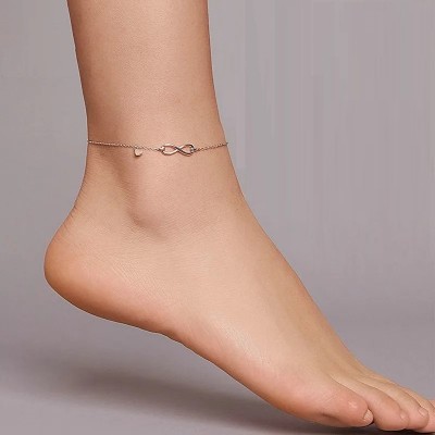 Bratara argint de glezna cu talismane inima si infinit Bratara argint de glezna cu talismane inima si infinit