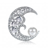 Brosa in forma de semiluna cu cristale