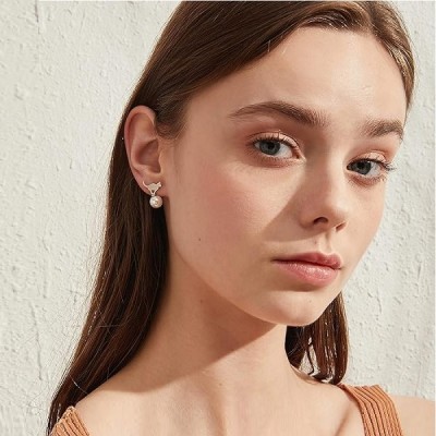 Cercei argint cu perle pisicute jucause