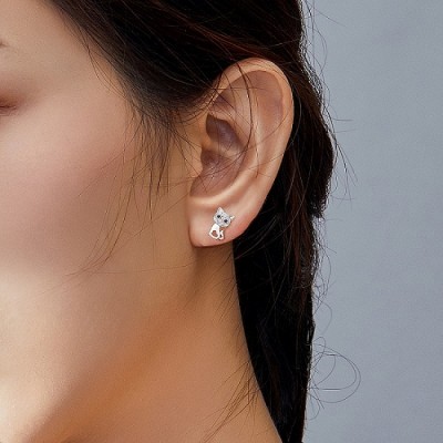 Cercei argint pisicute dragute cu zirconii